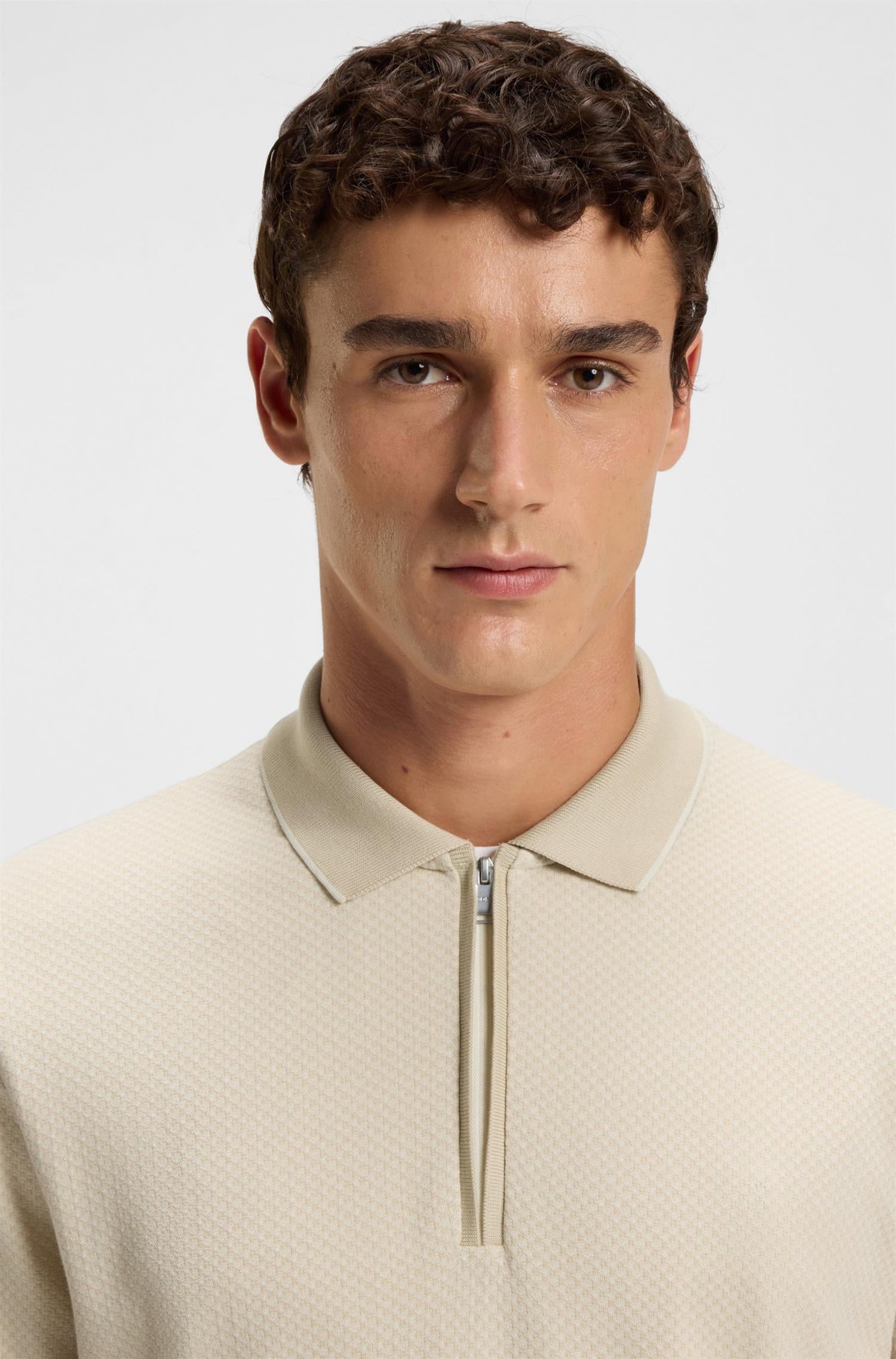 Peduzzi Mercerised Cotton Polo Shirt Natural
