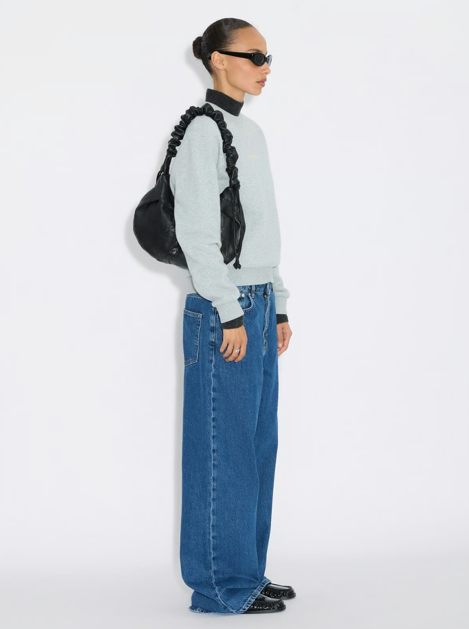 Leni Cocoon Leather Bag Black