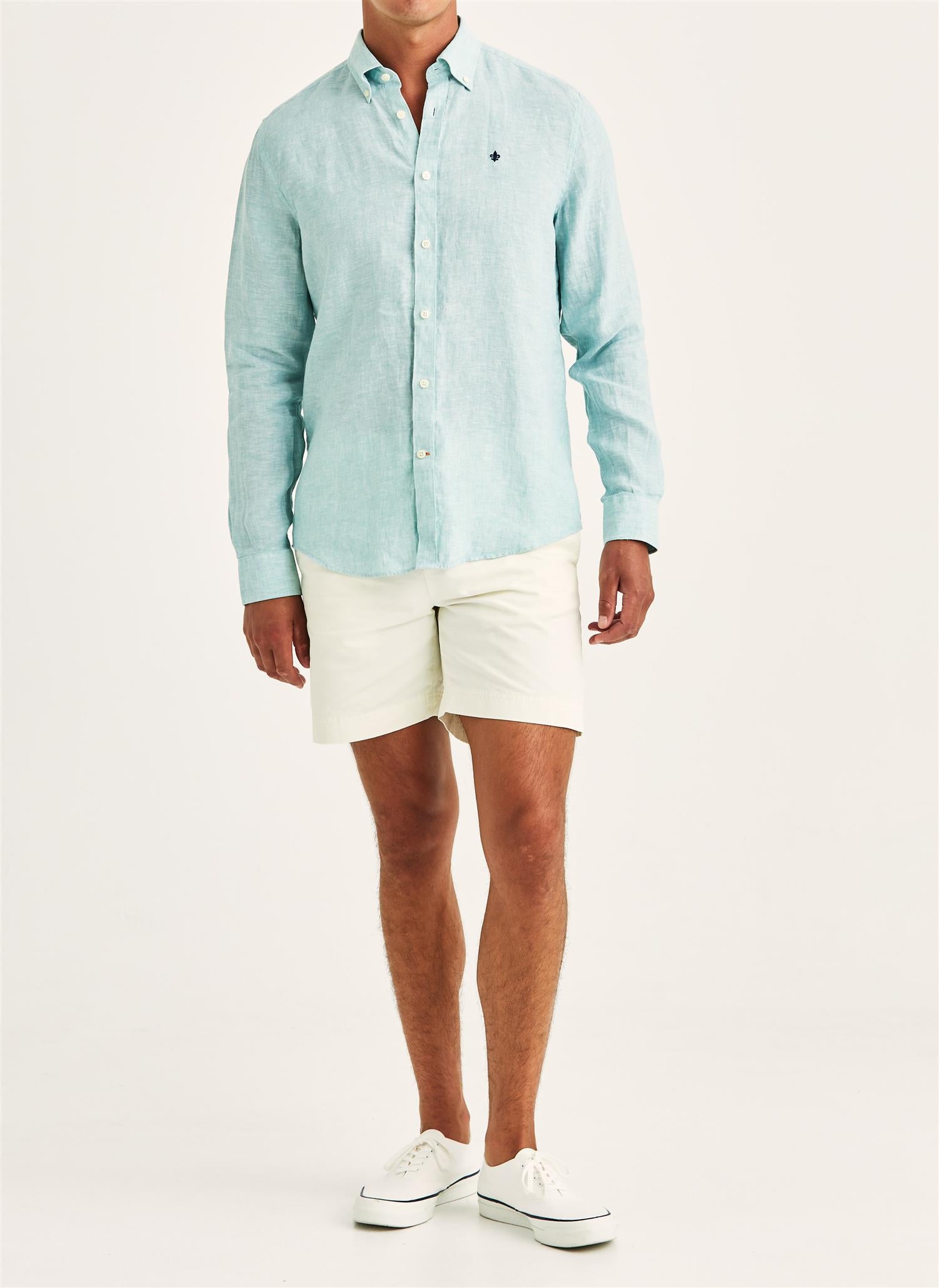 Douglas linen shirt classic fit Green