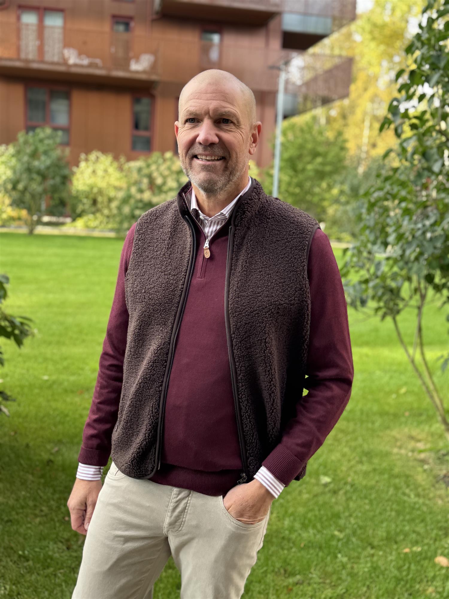 Pile Fleece Vest Dark Brown