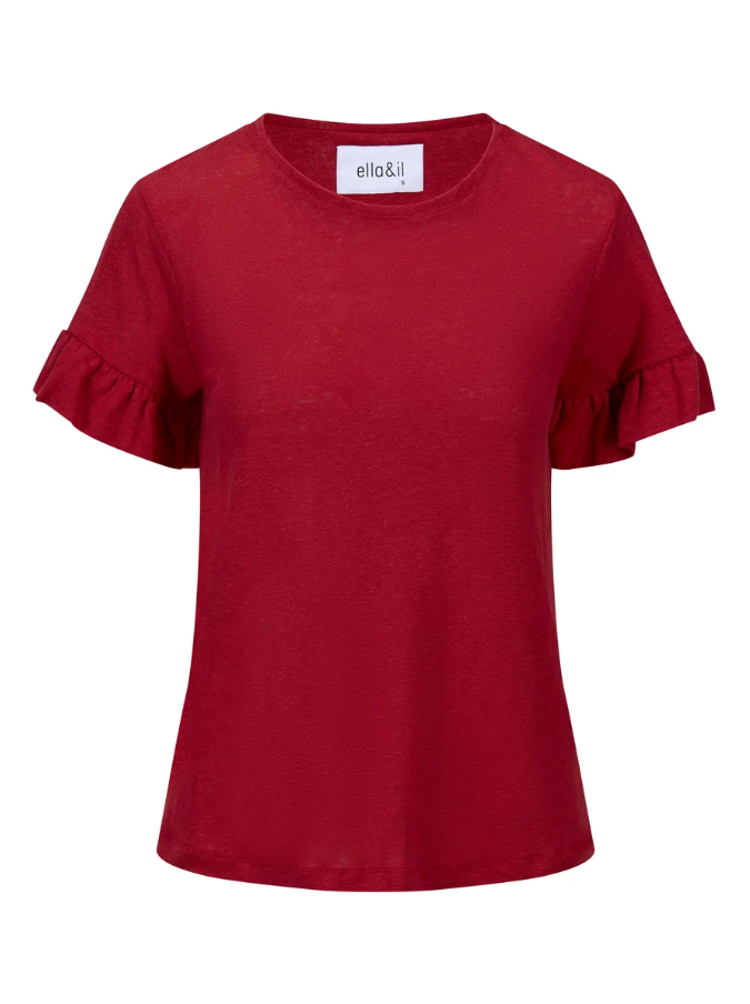 Lara Linen Tee Red