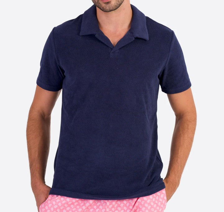 Riviera Terry Polo Short Sleeve Navy Blue