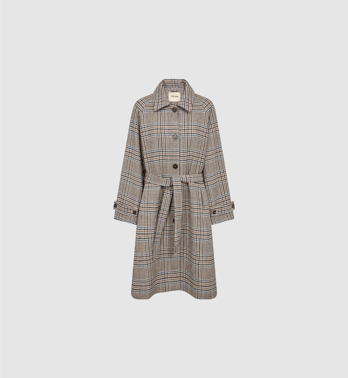 Mmselestine Check Coat Oxford Tan