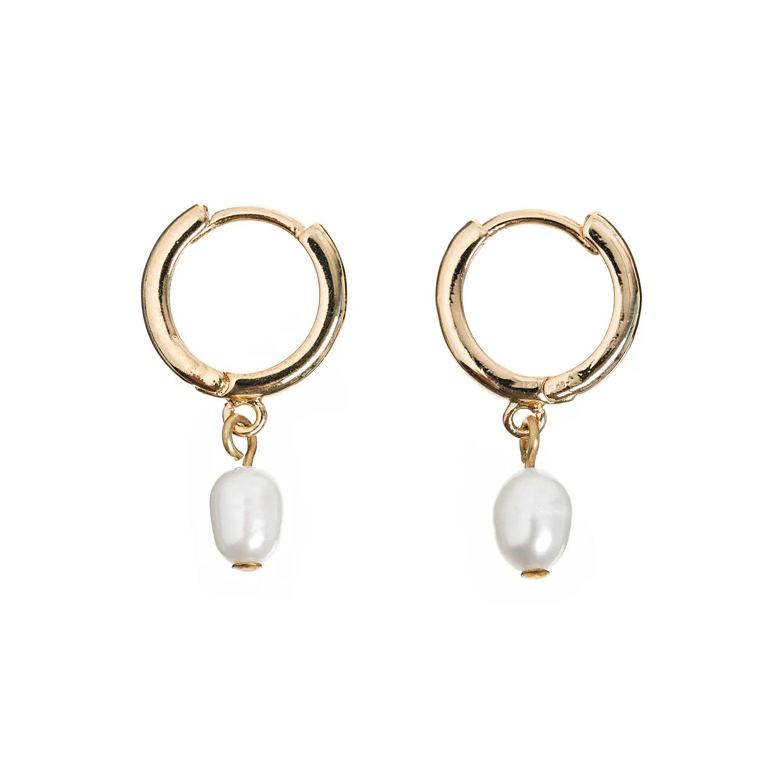 Pearl Necklace & Earrings Gift set Gold