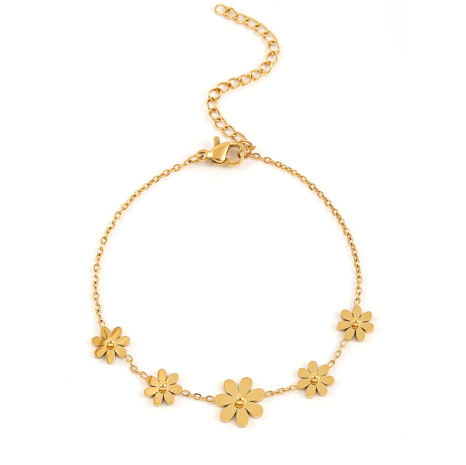 FAY FLOWER CHAIN BRACELET STAINLESS STEEL-GOLD