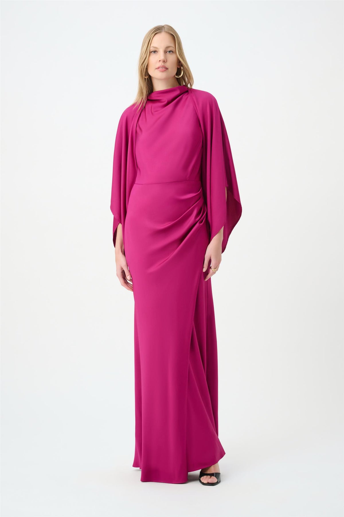 Satin Dolman Sleeve Cover-Up Deep Magenta