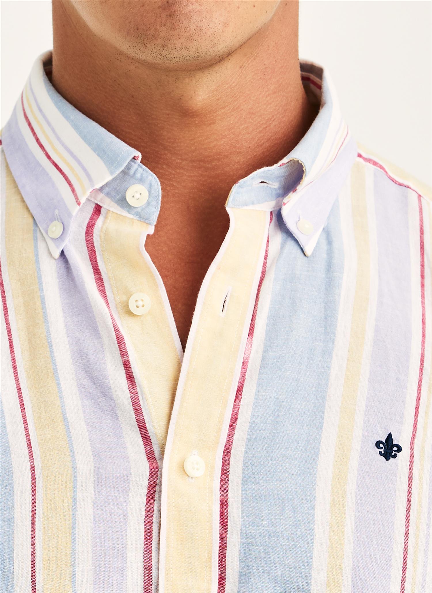 Happy Linen Stripe Shirt Classic Purple