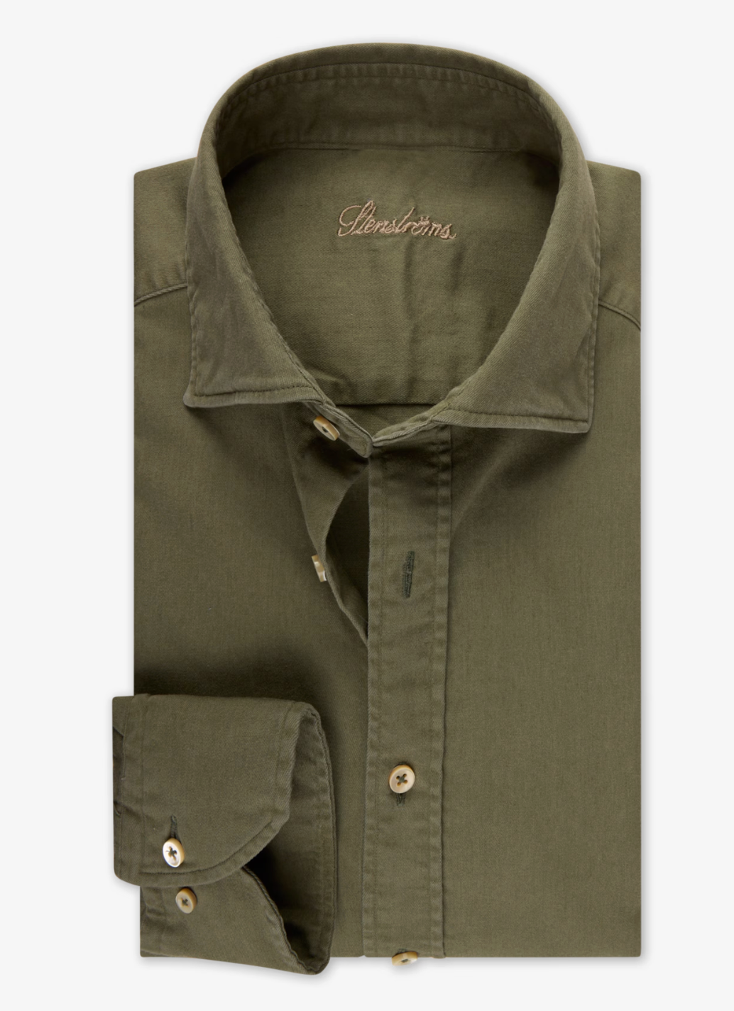 Casual Green Denim Regular Shirt