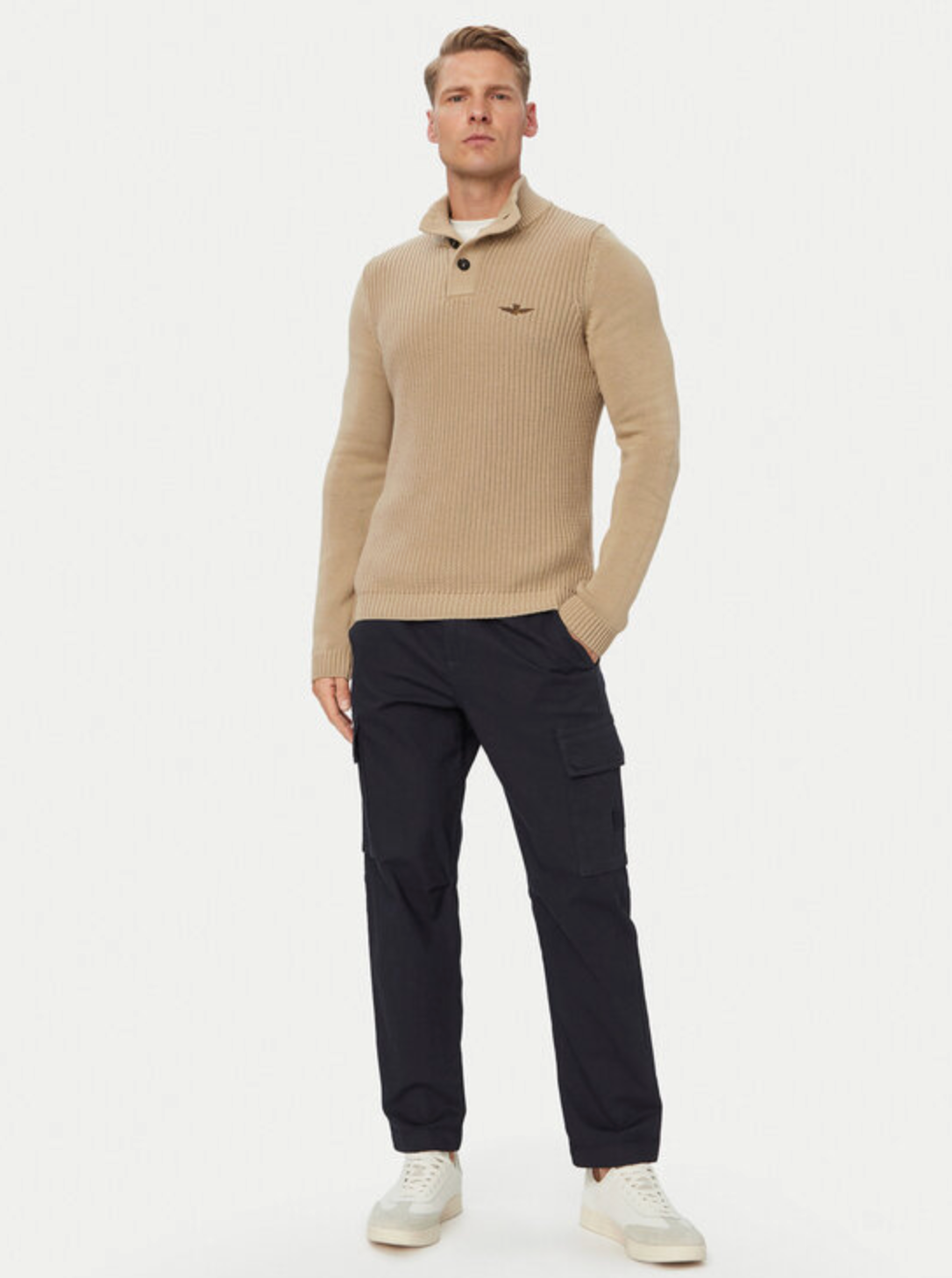 Turtlneck Jumper With Buttons Hazelnut