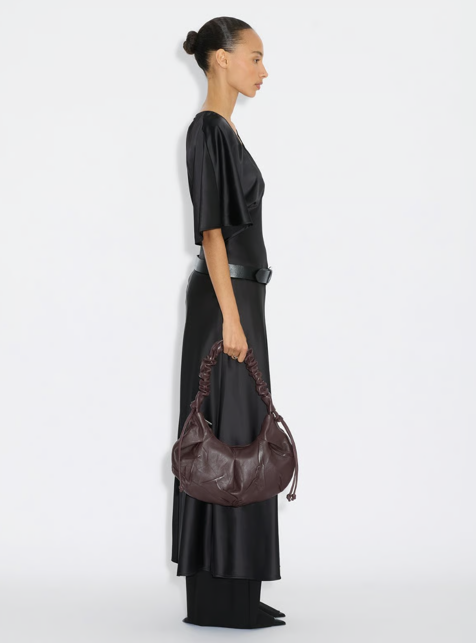 Leni Cocoon Leather Bag Burgundy