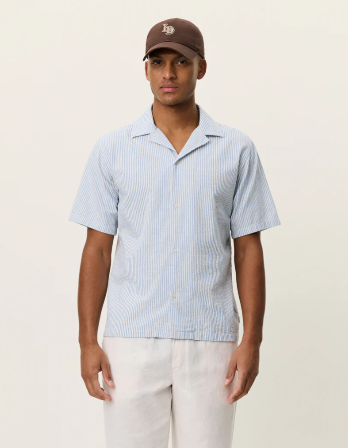 Lukas Stripe Cotton Linen SS Shirt Allure