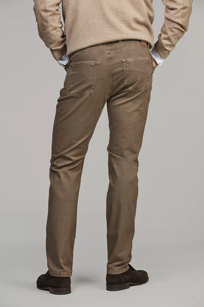 5-PKT Cut`n Sew Bormio Print Dark Beige