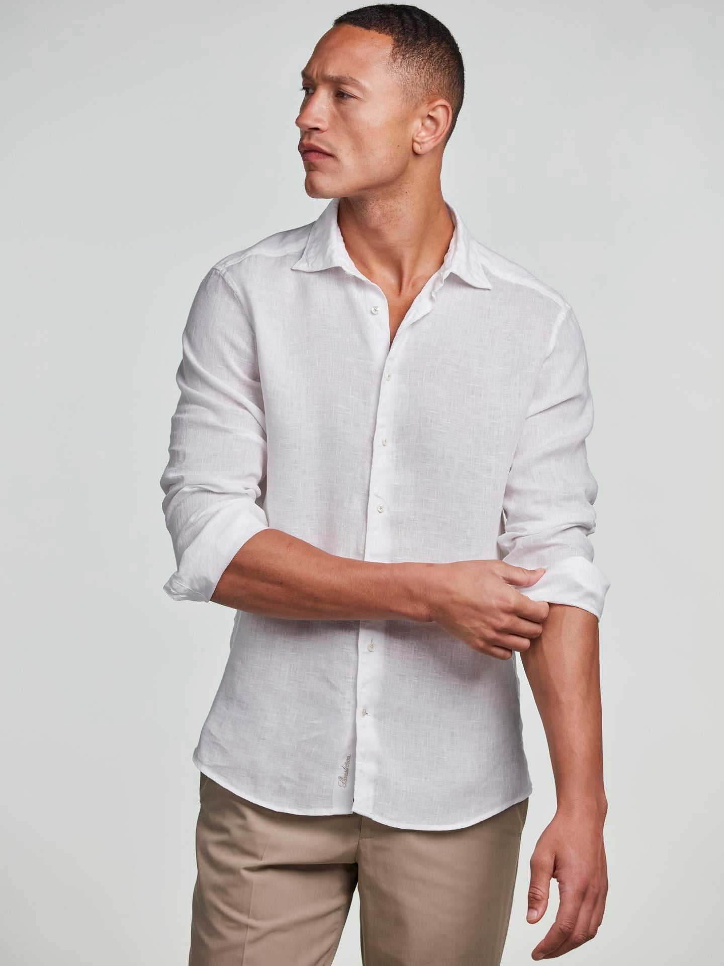 Regular White Linen Casual Shirt