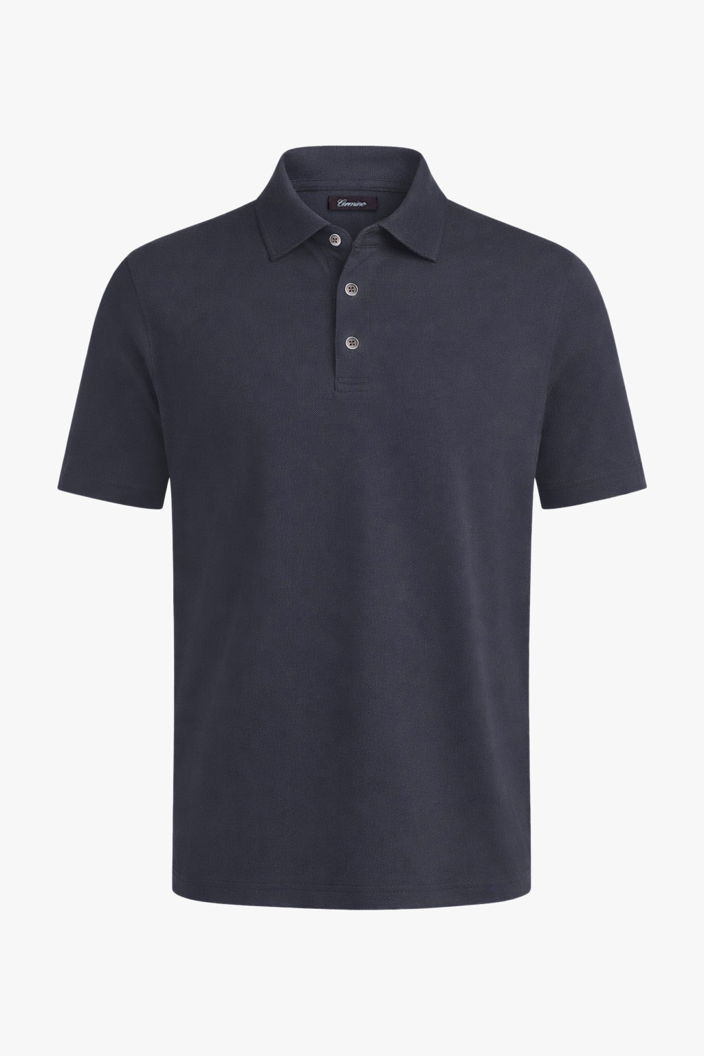 Carl Cotton Piquet Shot Sleeve Polo Navy