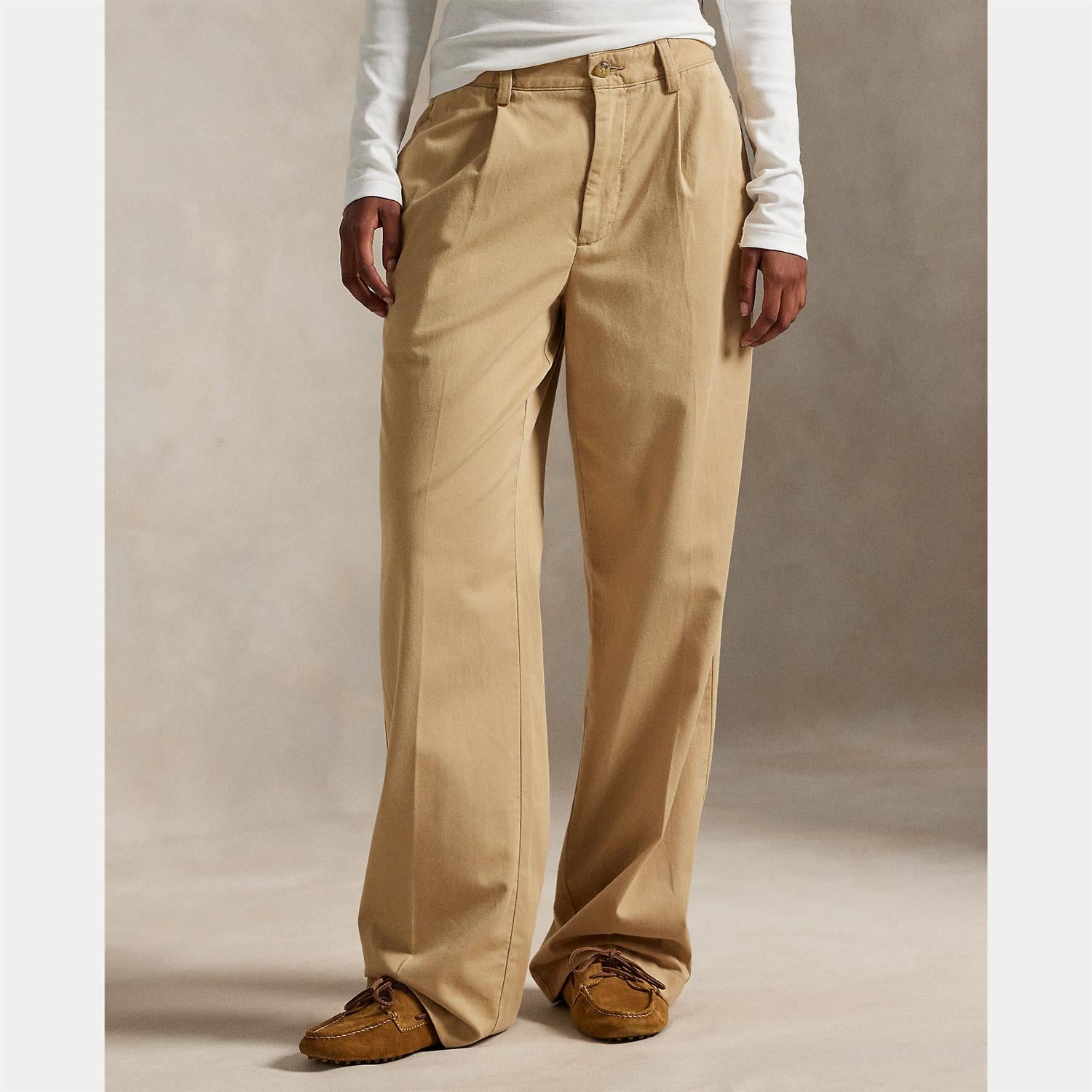 Woven-Straight-Pants Khaki