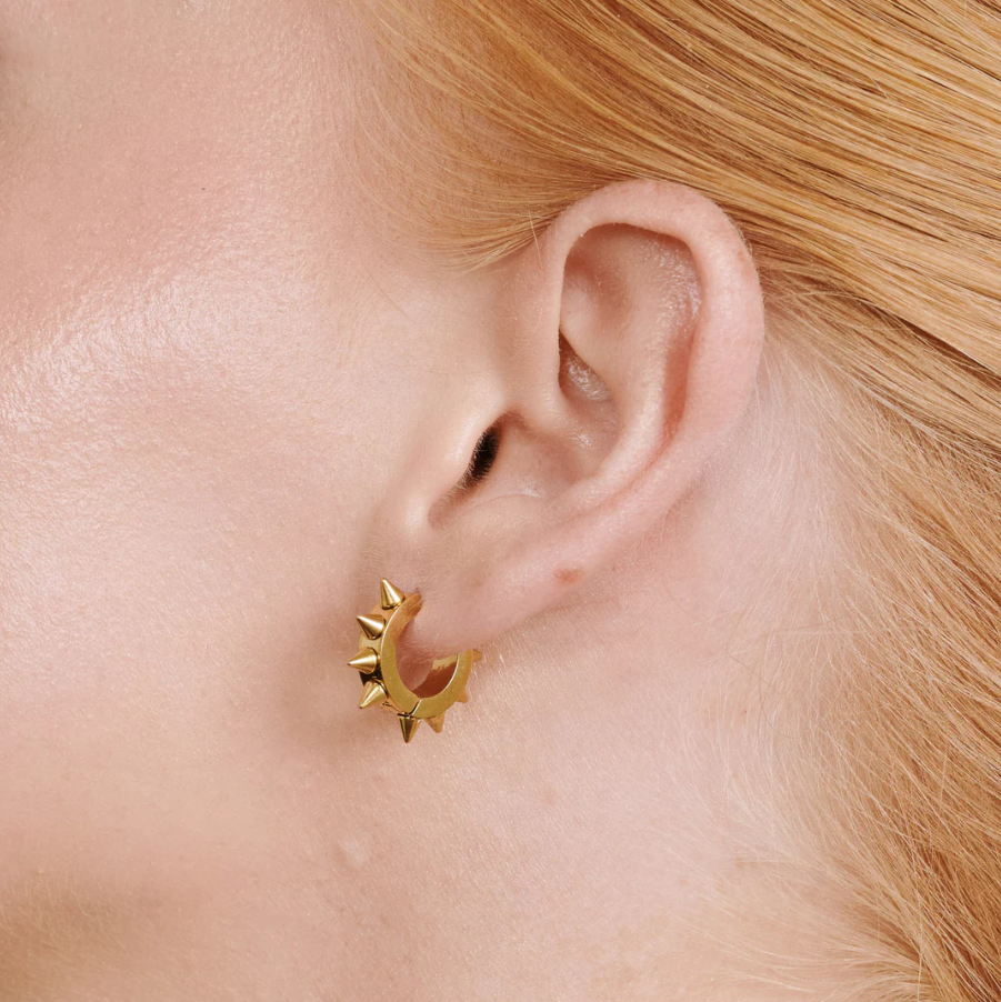 Elda - Spike Hoop Earrings Stainless steel Gold