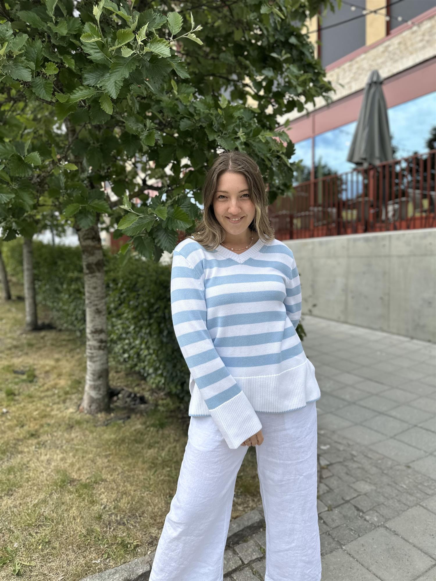 ANNIKEN PULLOVER LIGHT  BLUE STRIPE