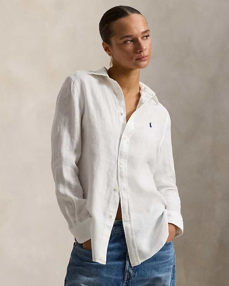 Classic-Long Sleeve-Button Front Shirt White