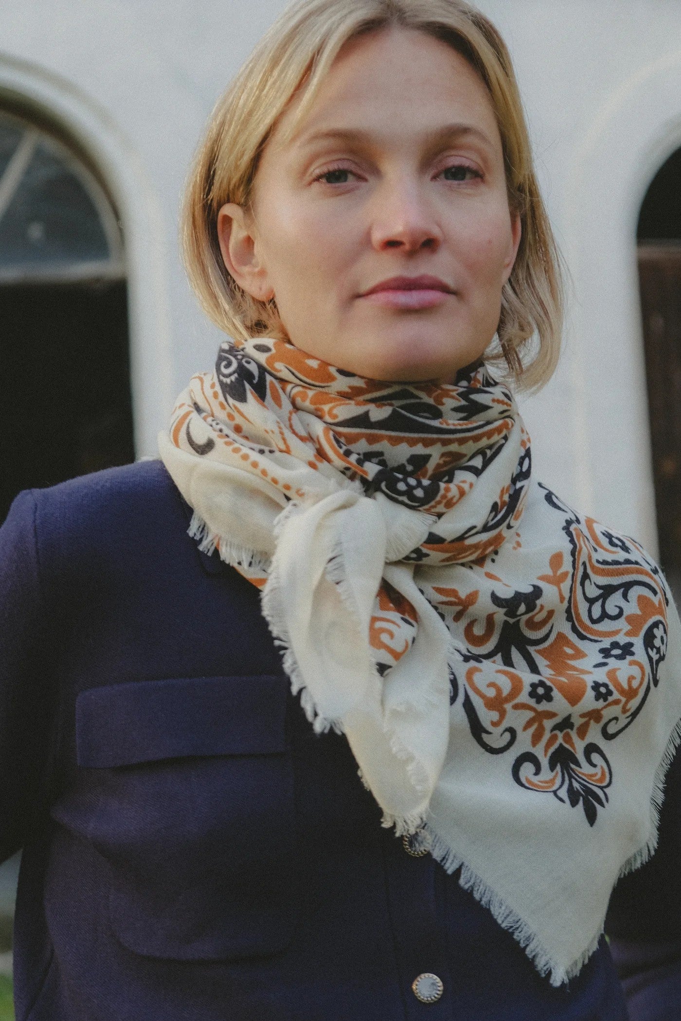 Fourlard Bandana Lait et Camel