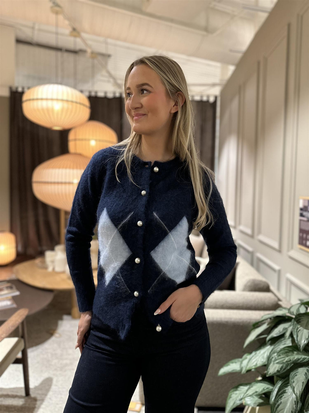 Nora Mohair Cardigan Navy