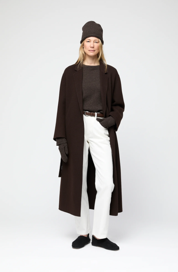 Double Wrap Coat Mole Brown