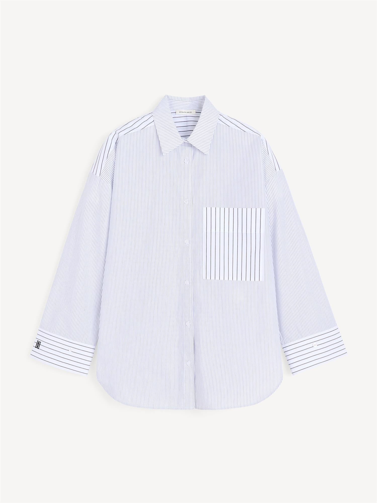 Derris Top Black White Mix Stripe