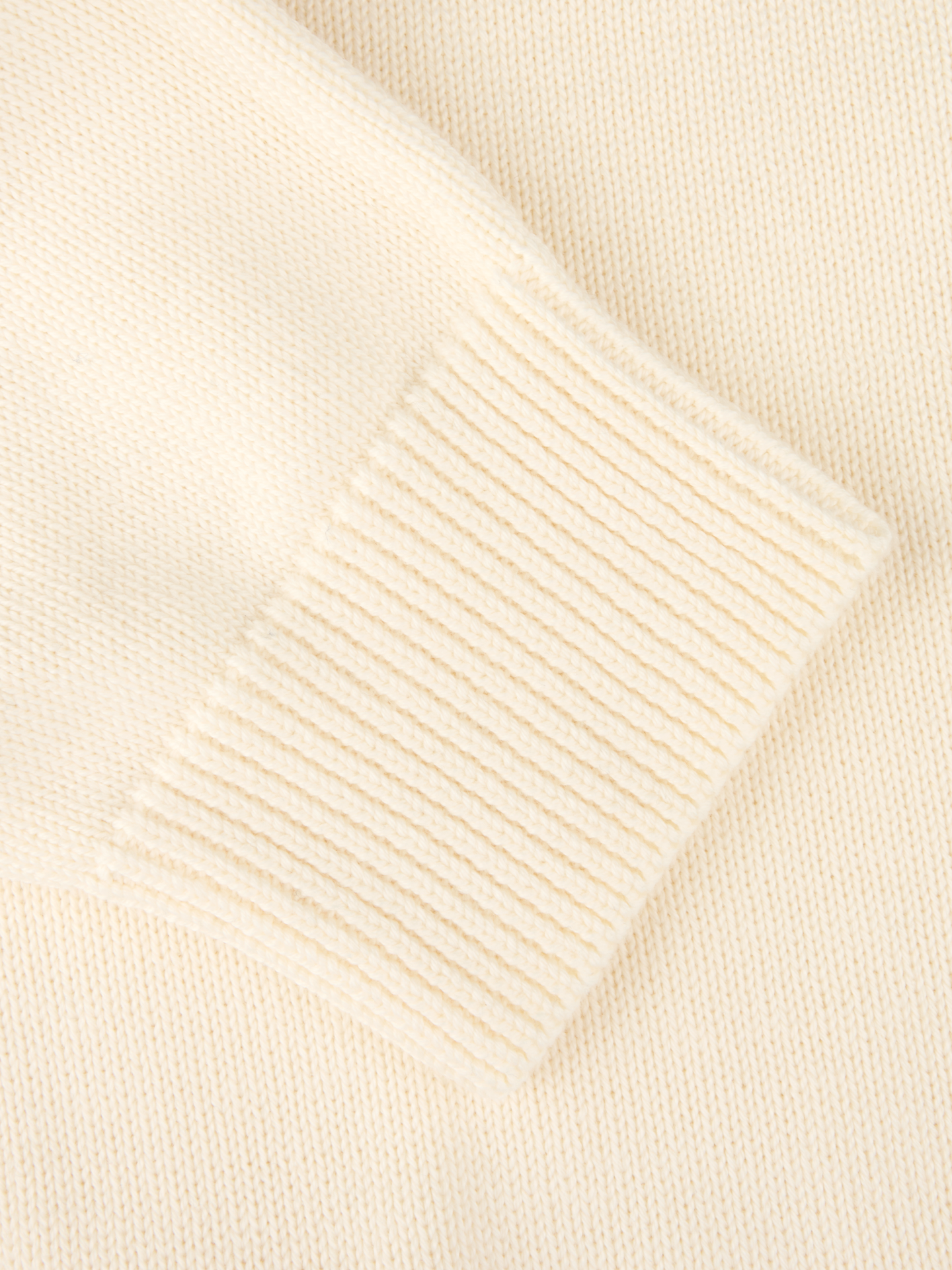 Cardigan Knitted Zip Organic Cotton Offwhite