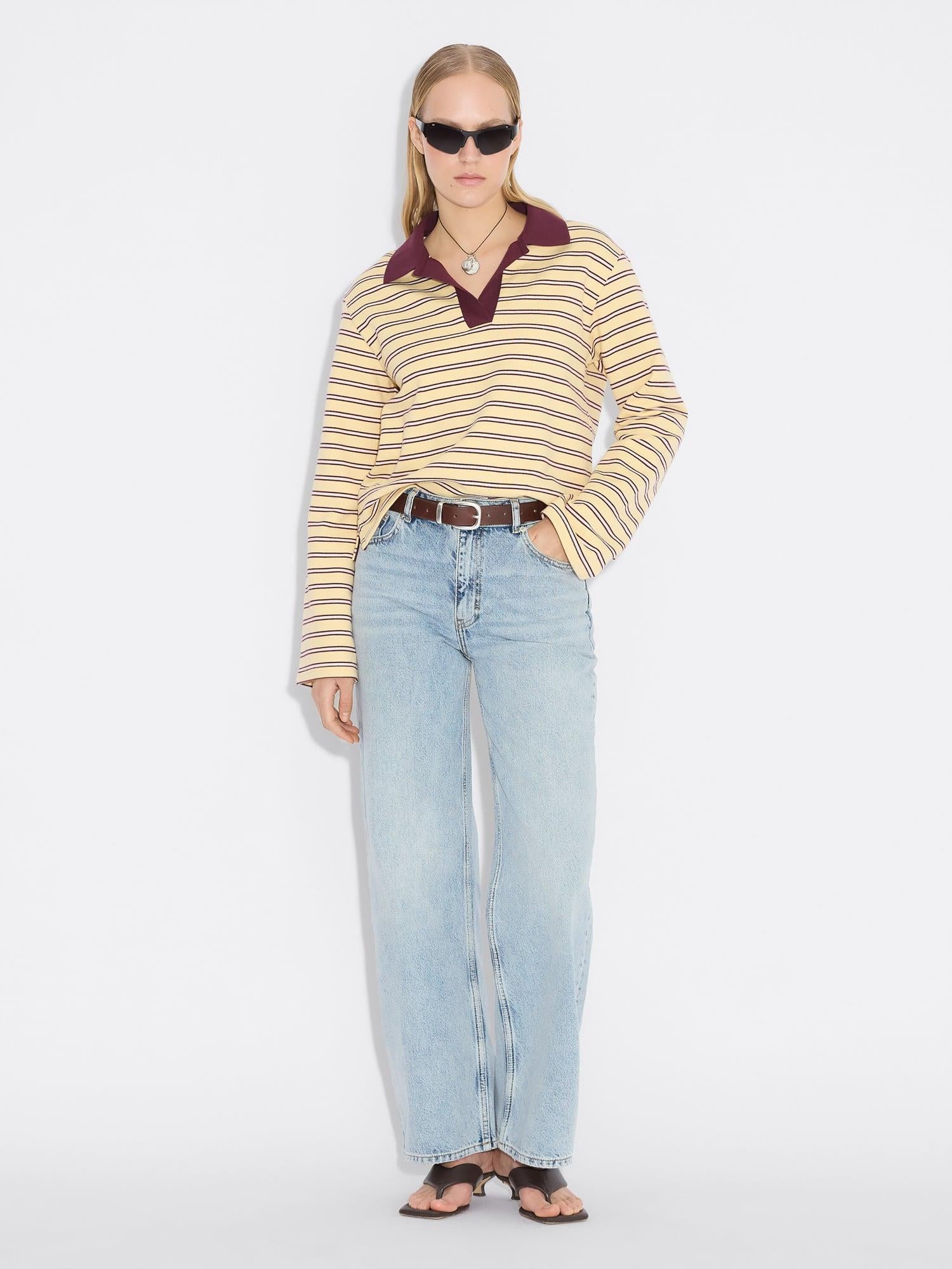 Elena Polo Lt. Yellow Stripe