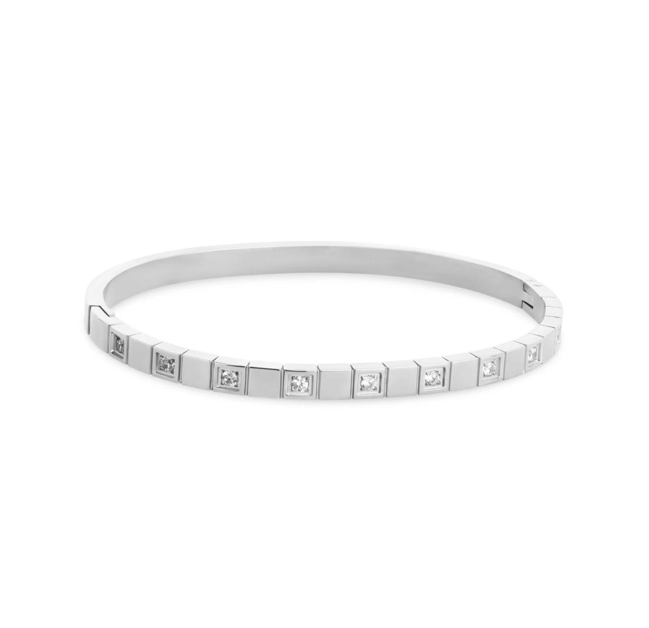 Meg - Crystal Bangel Bracelet Stainless Steel - silver