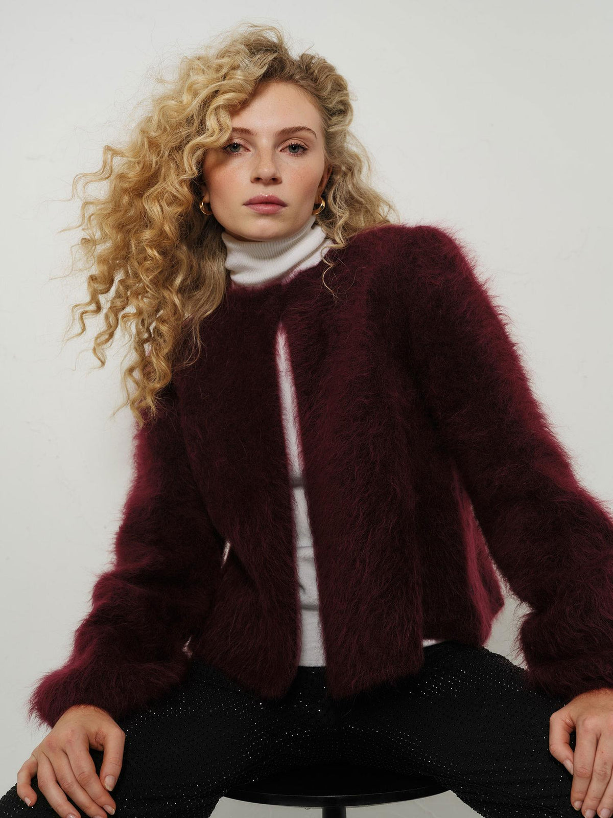 Amelia Chunky Cardigan Oxblod