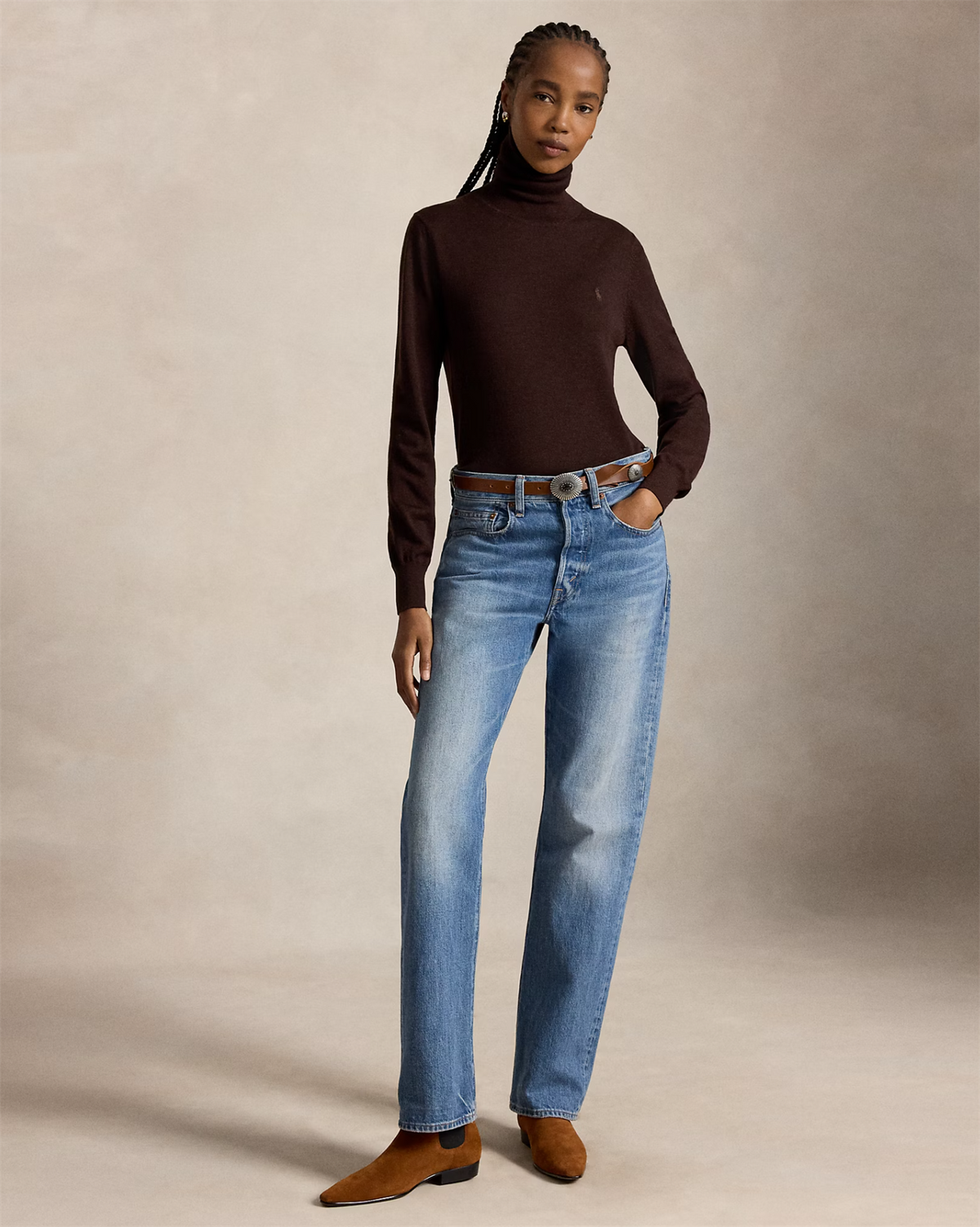 Wool Rollneck Deep Chocolate Brown