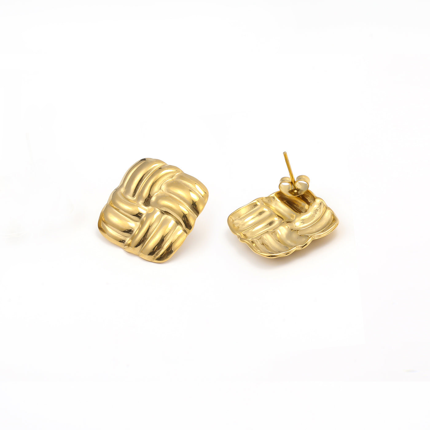 HILDE-KNOT STUD EARRINGS STAINLESS STEEL-GOLD