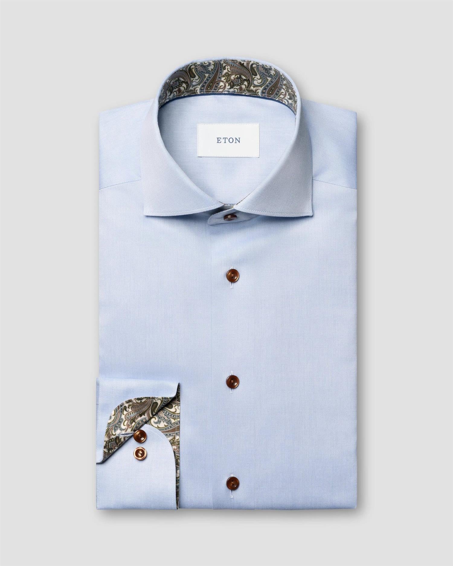 Light blue Paisley Effect Signature Twill Contemporary Shirt