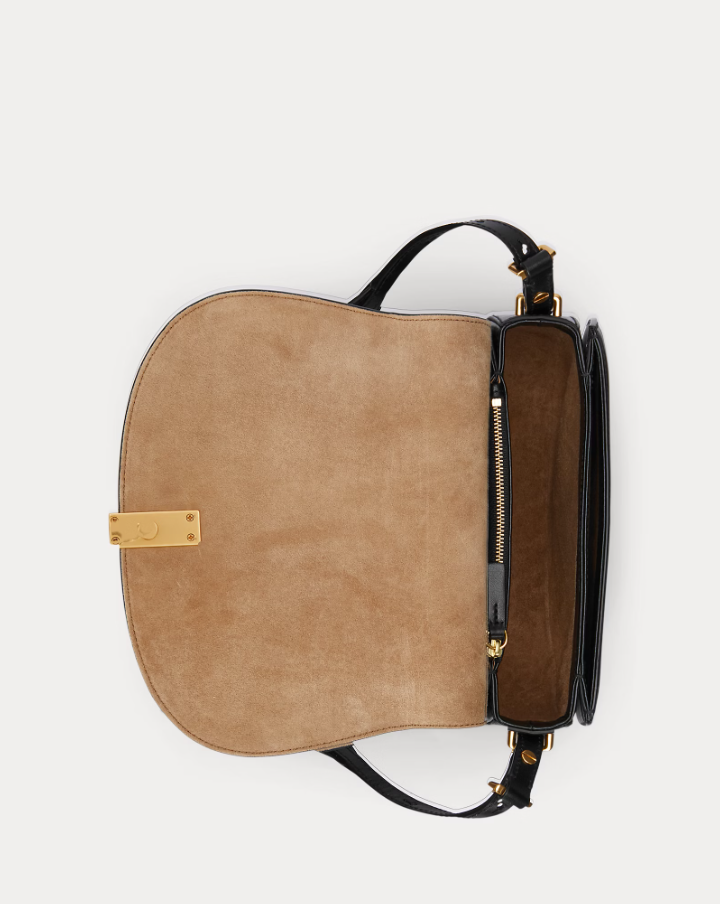 Polo ID Leather Saddle Bag Black