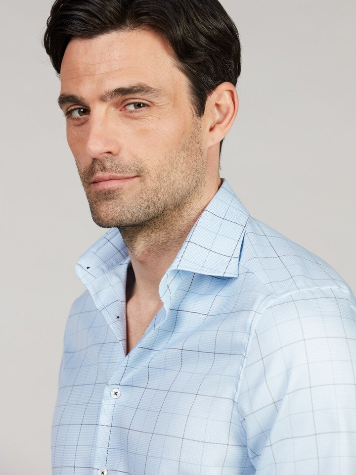 Light blue Checked Twill Regular Shirt