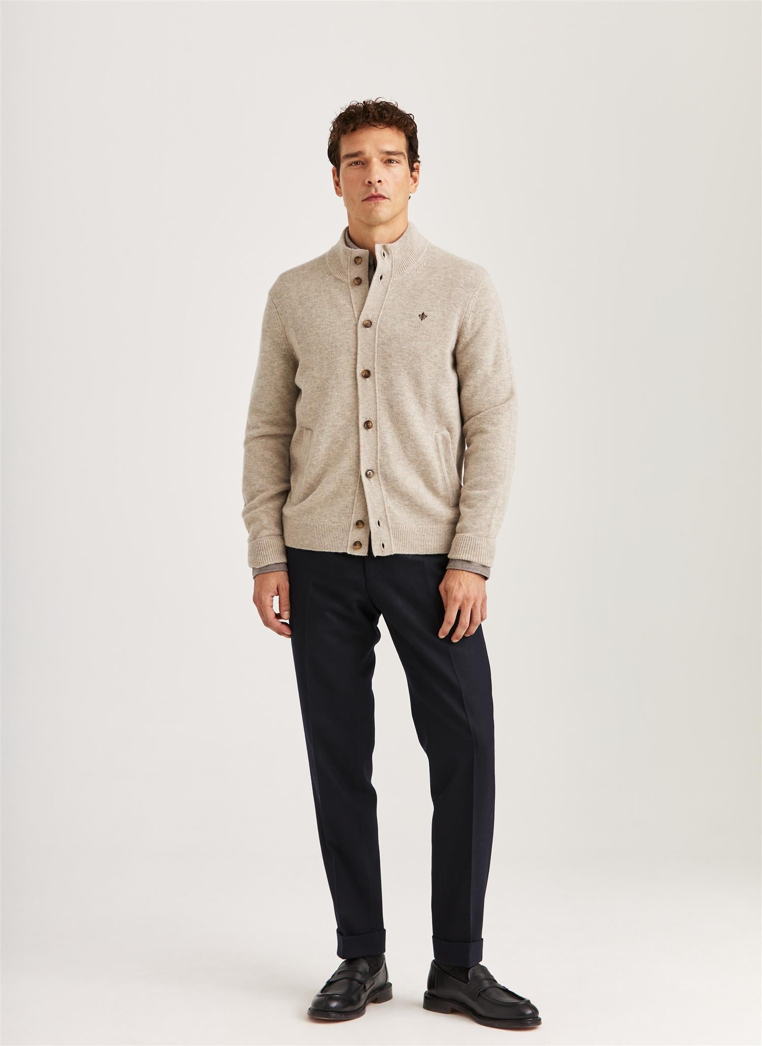 Hertford Button Cardigan Khaki