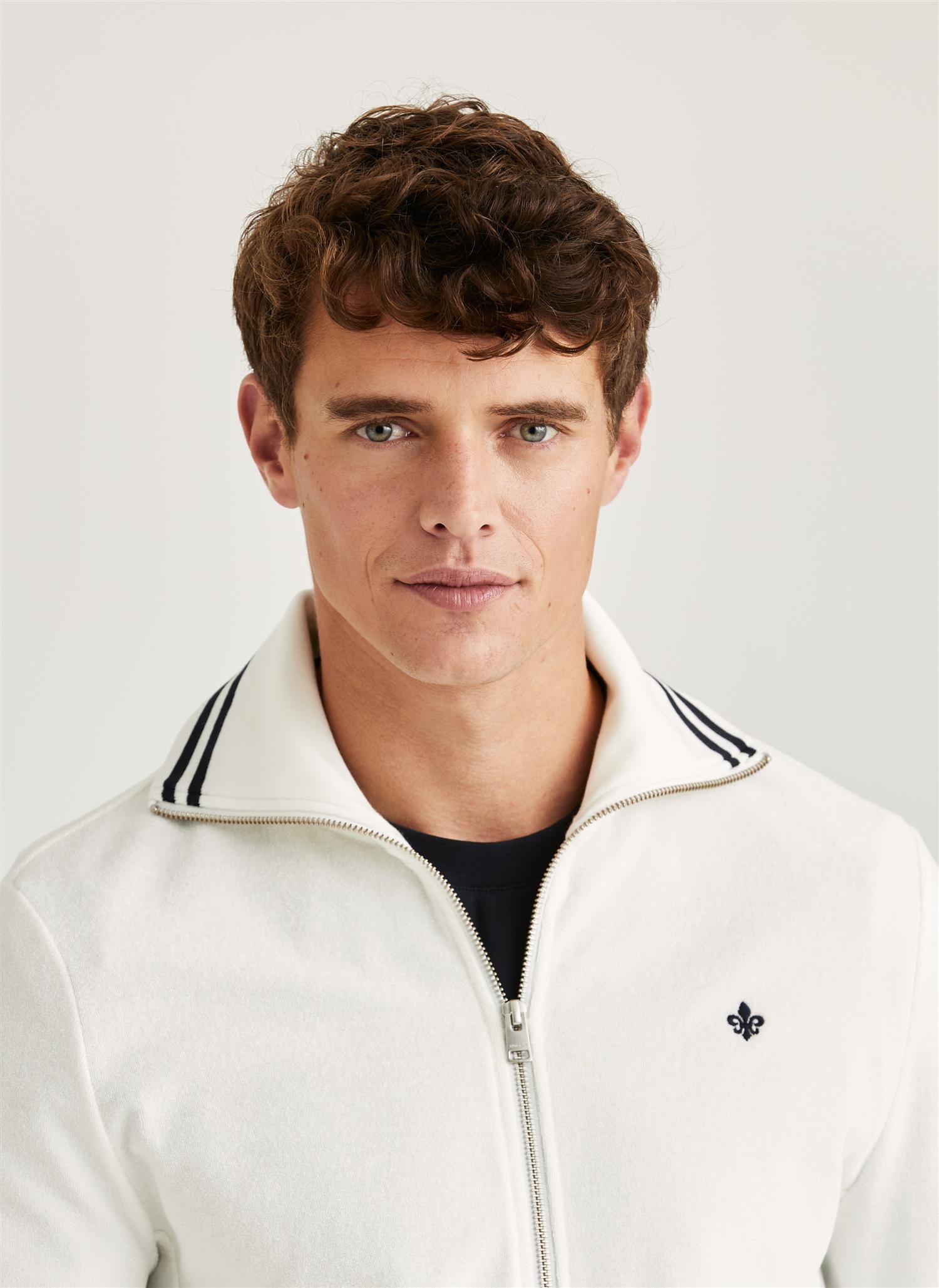 Reedford terry zip cardigan offwhite