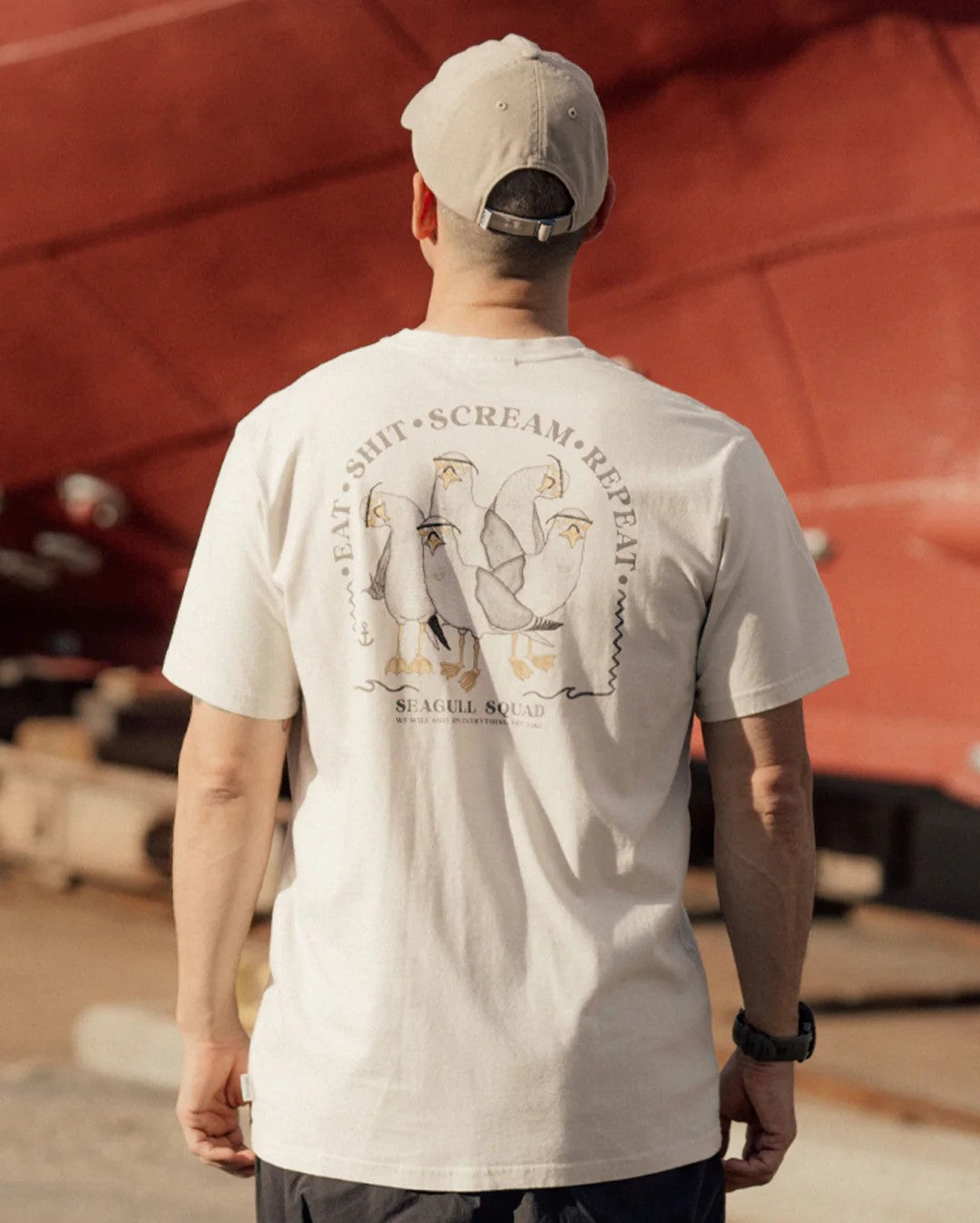 Seagull Squad Back T-shirt Rainy Day