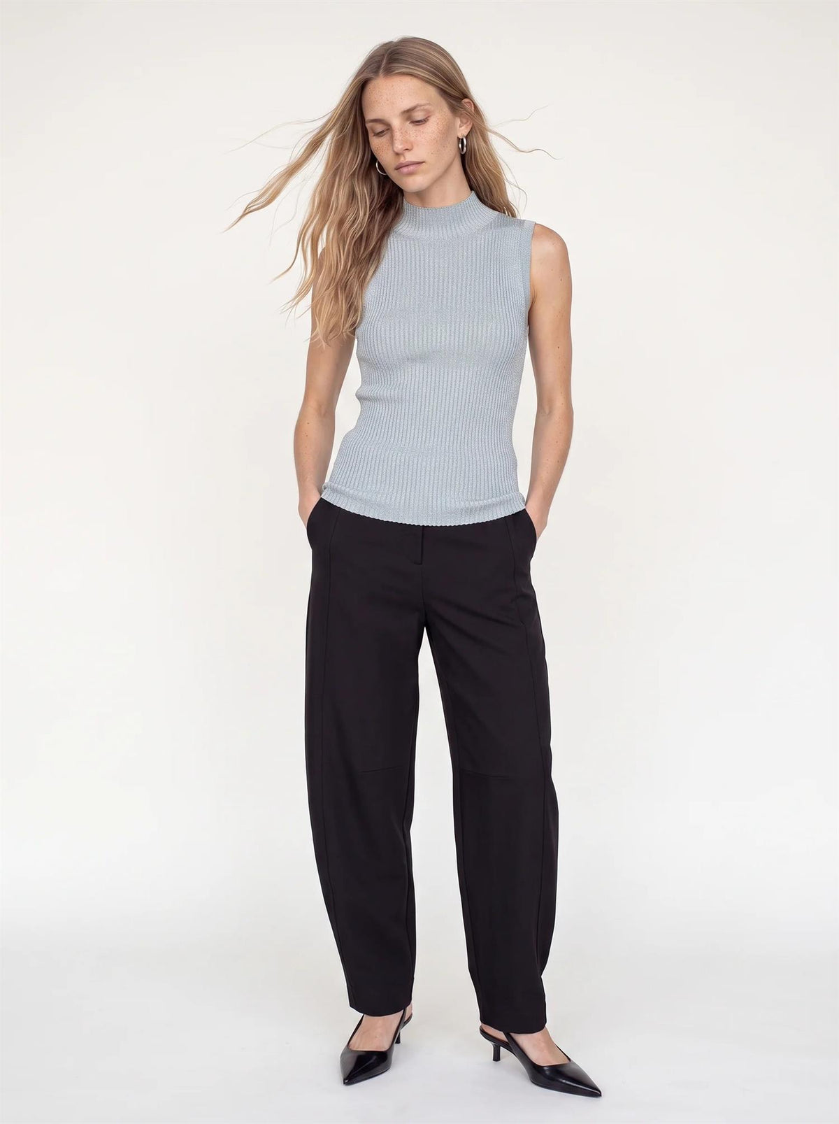 Mmimanja Highneck SL knittop Lead