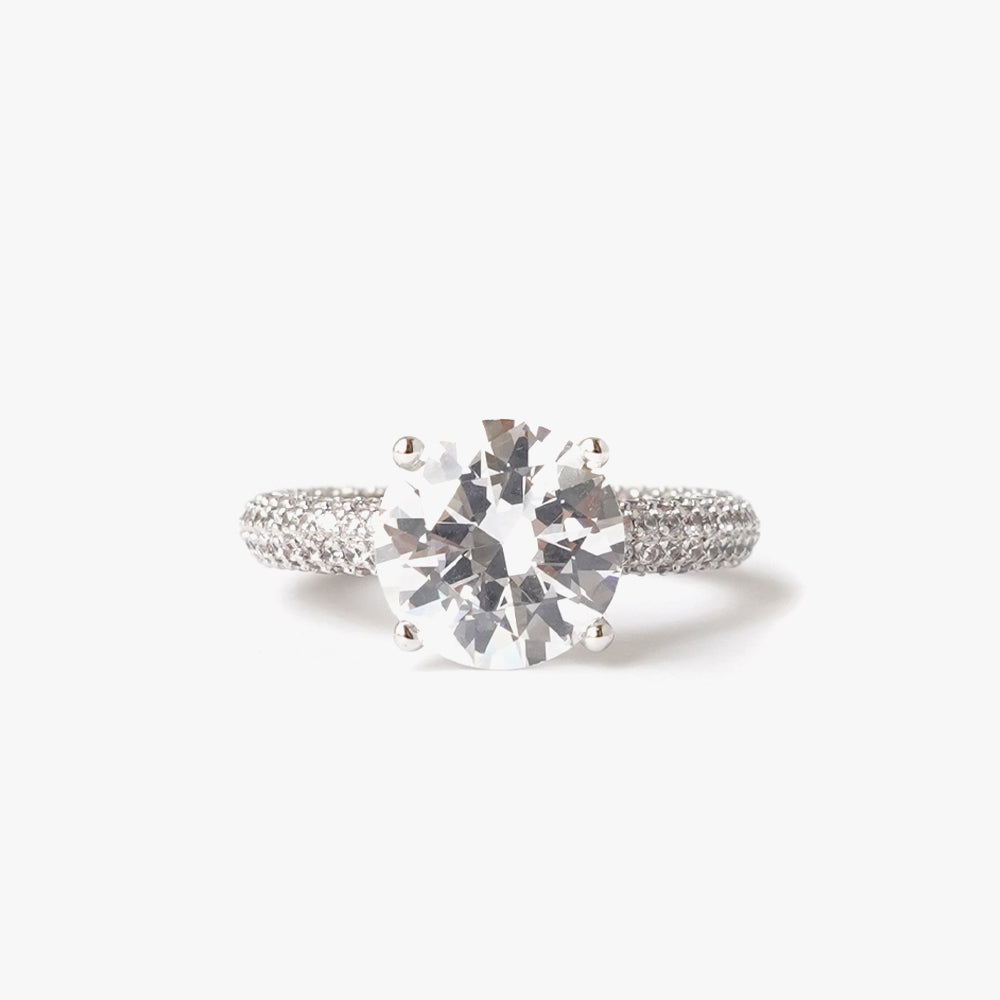 Mega Circle Ring White Silver