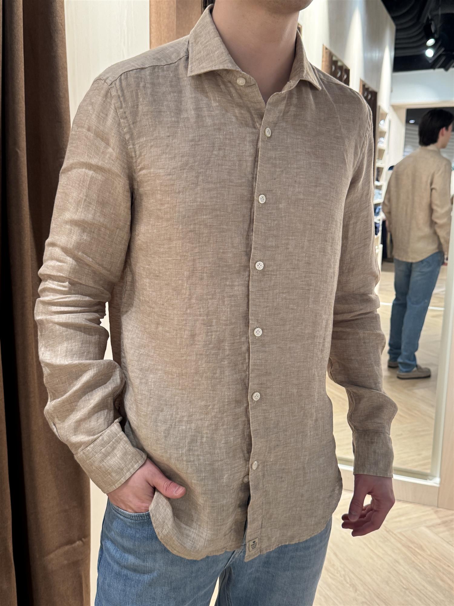 Linen Shirt 3106 Khaki