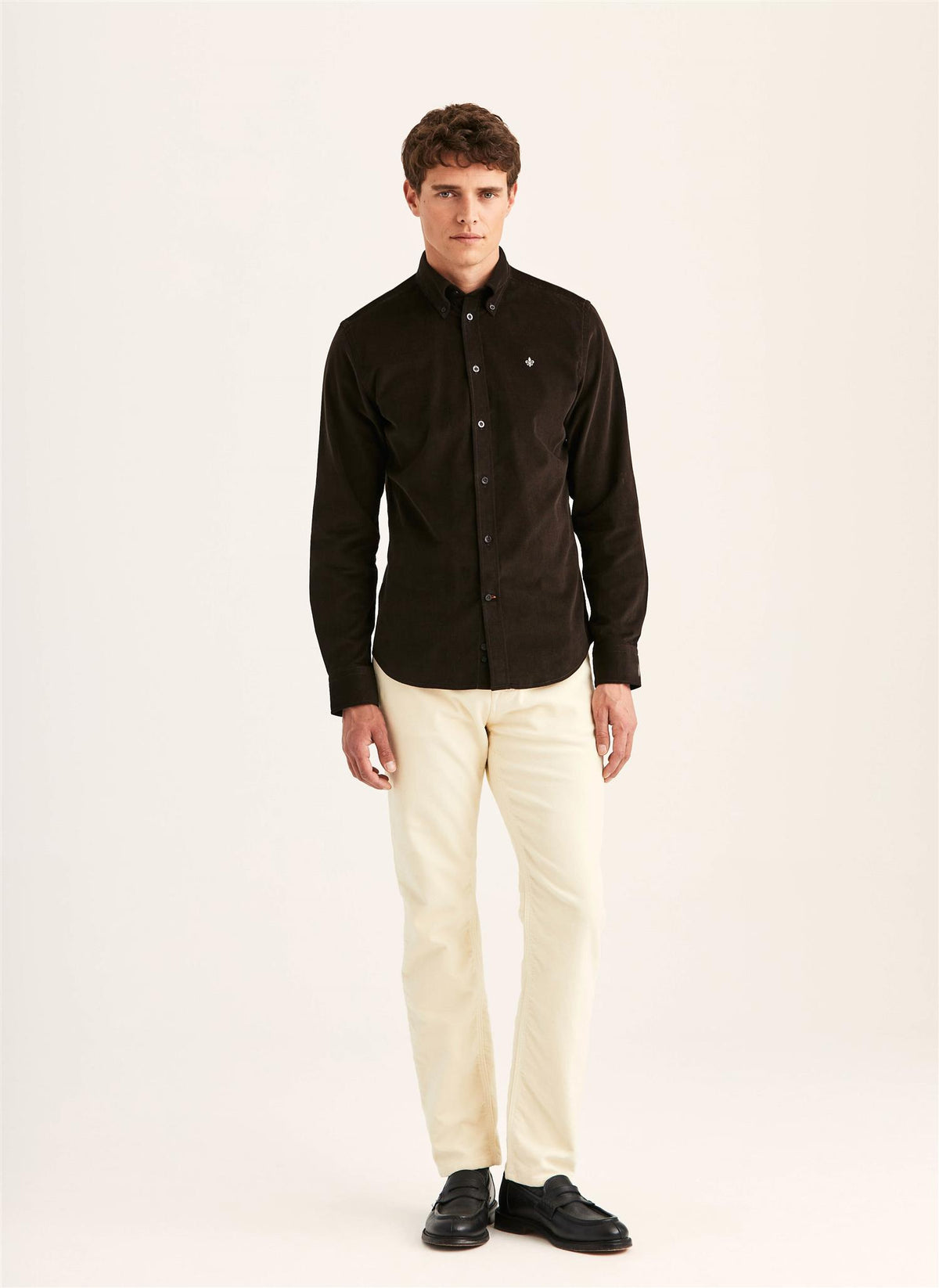 Douglas Cord Shirt-Slim Fit Brown