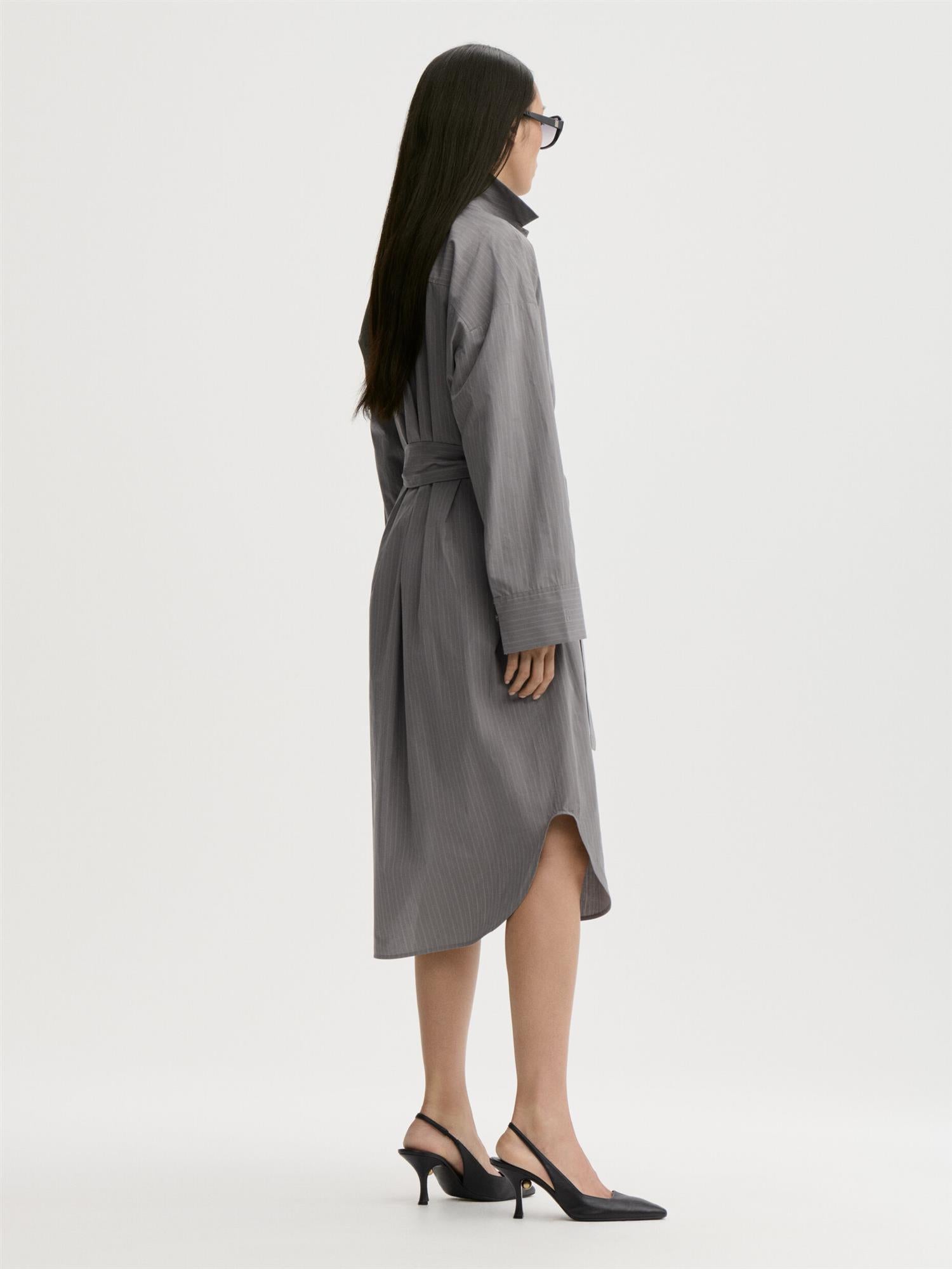Derris Dress Grey Stripe