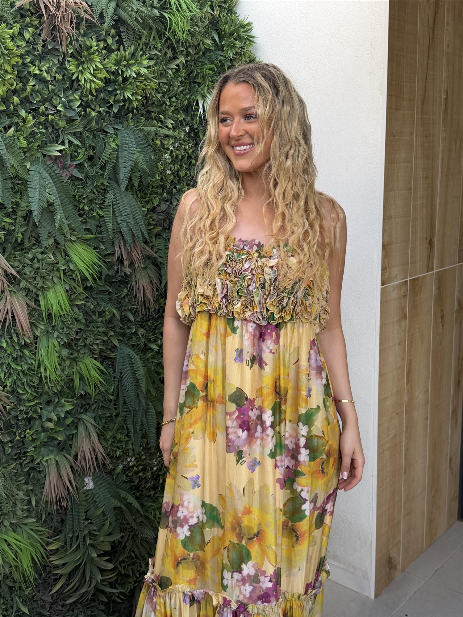 Organza Strap Dress Sunflower