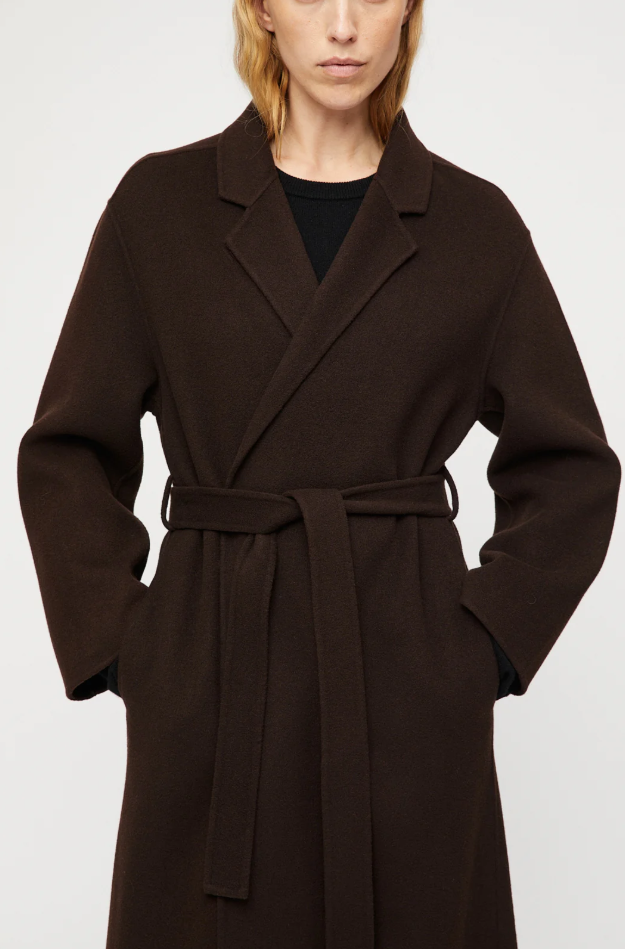 Double Wrap Coat Mole Brown