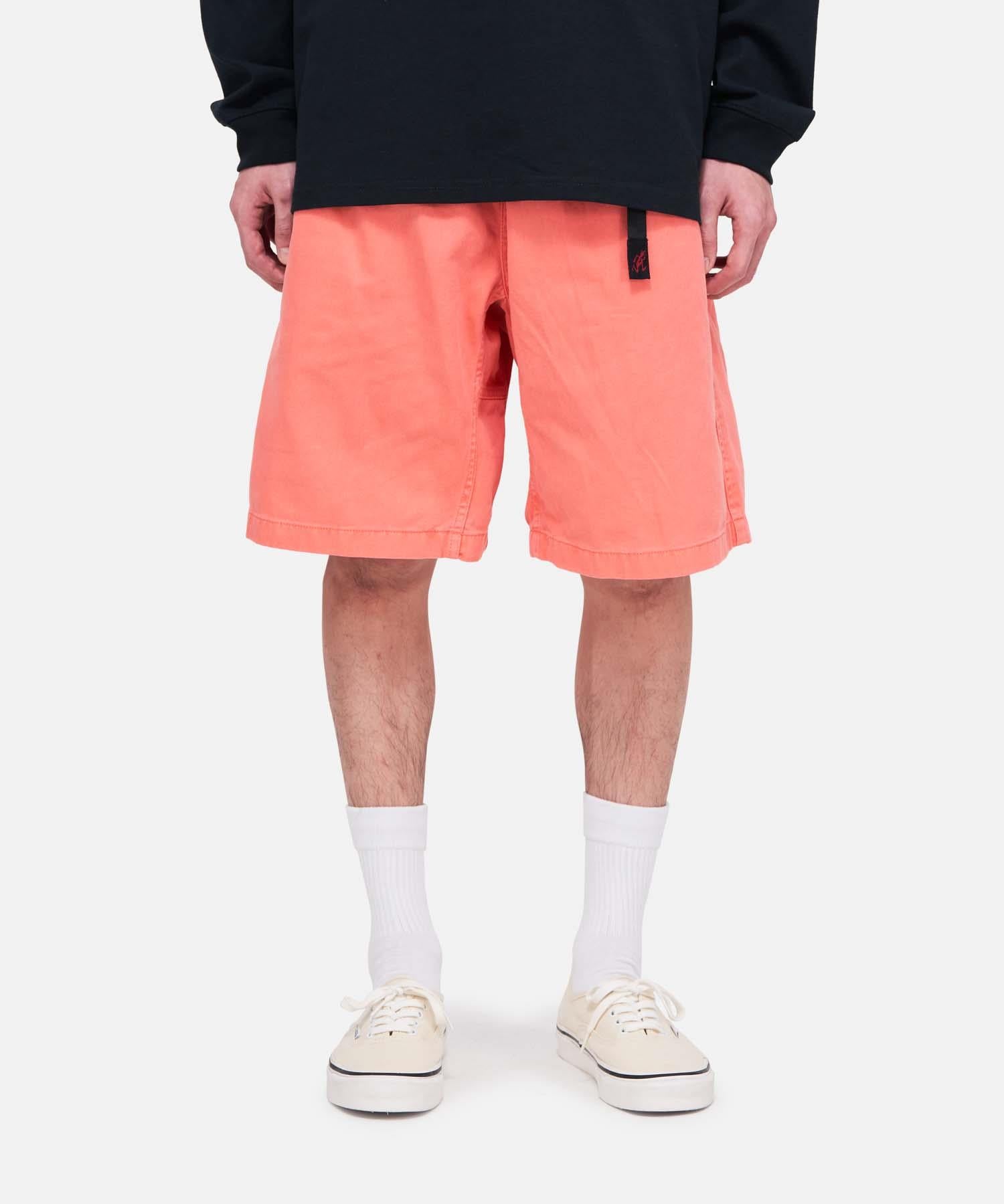 Pigment dye ground shorts deep coral pigment