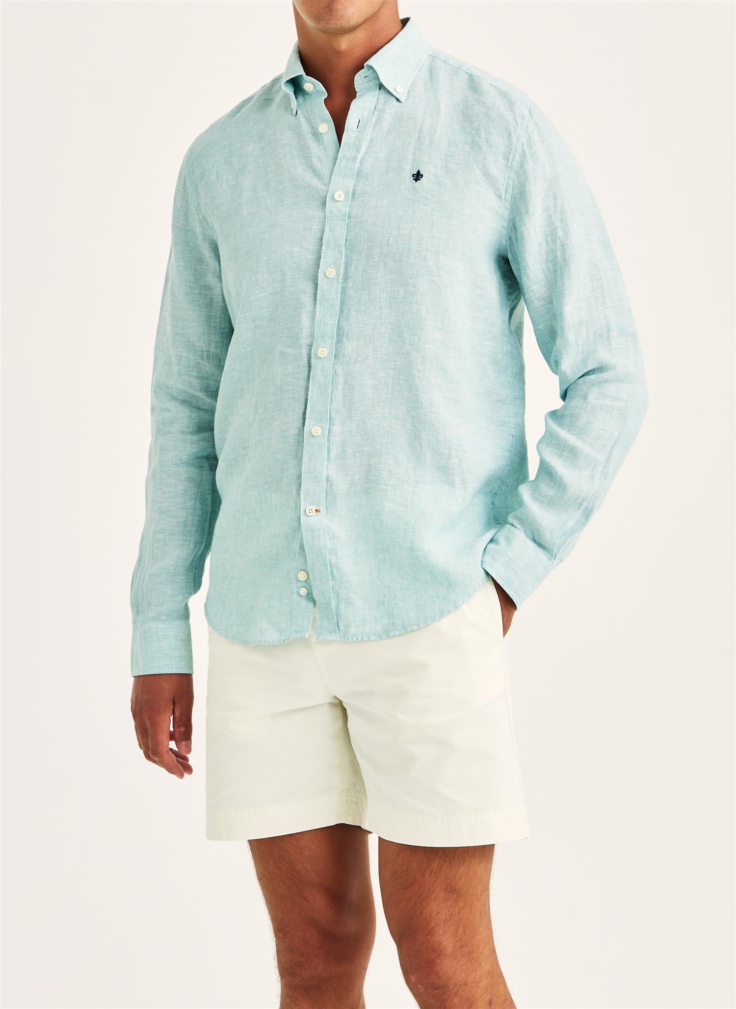 Douglas linen shirt classic fit Green