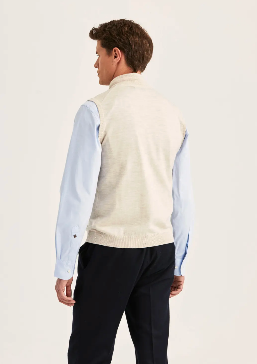 Merino Zip Vest Offwhite