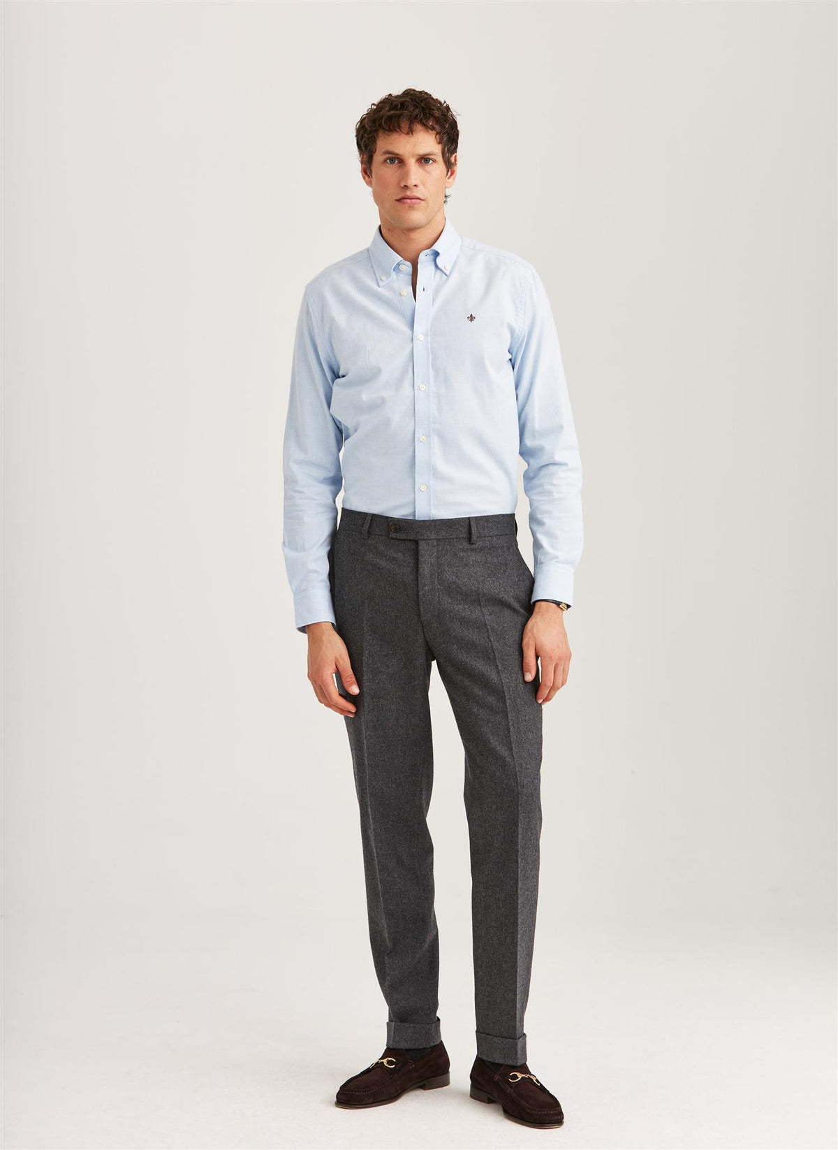 Watts Flannel Shirt-Slim Fit Light Blue