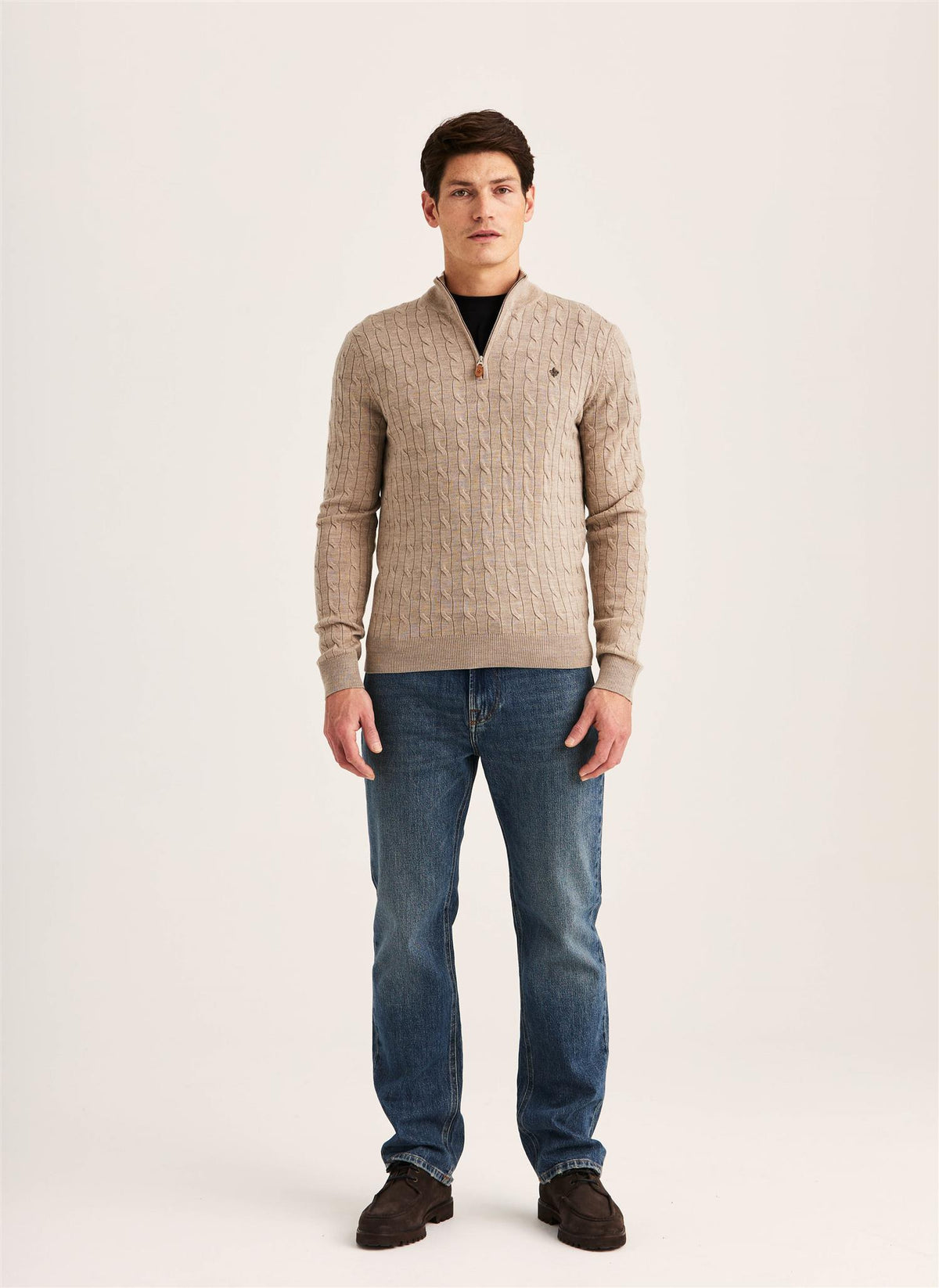 Merino Cable John Zip AW26 Khaki